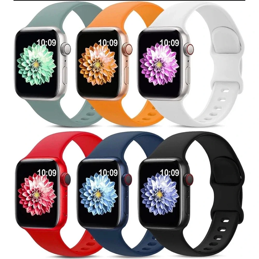 AMSKY Watch Bands Unisex Multicolor 6-Pack Silicone Sport 38/40/41mm